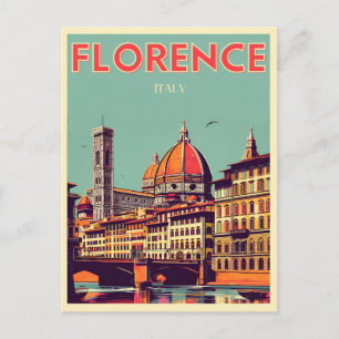Retro Florens, firenze italien resor gåvor Vykort