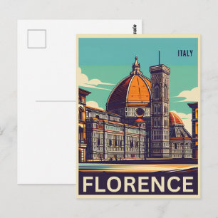 Retro Florens, firenze italien resor presenter Vykort