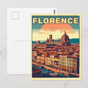 Retro Florens, firenze italien resor presenter Vykort