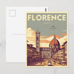 Retro Florens, firenze italien resor presenter Vykort