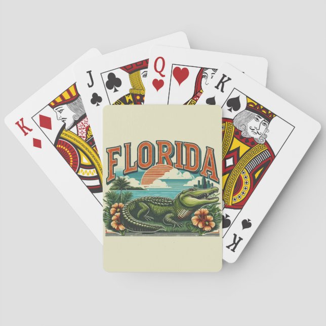 Retro Florida Alligator Casinokort (Baksidan)