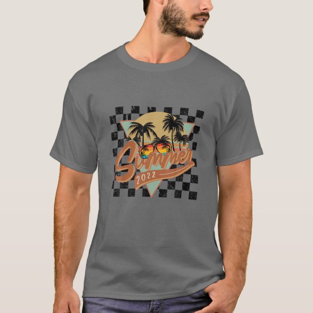 Retro Florida Beach 2022 Matching Family Vacation T Shirt (Framsida)