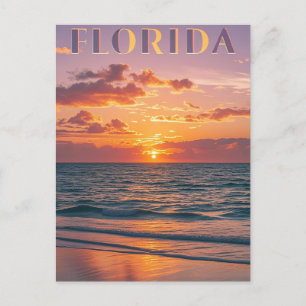 Retro Florida Beach Sunset: Coastal Dreams & Vinta Vykort