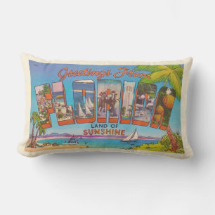 Retro Florida Hälsning Dekorativ kudde