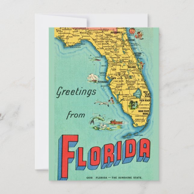 Retro Florida Karta Flytta Announcement (Framsida)
