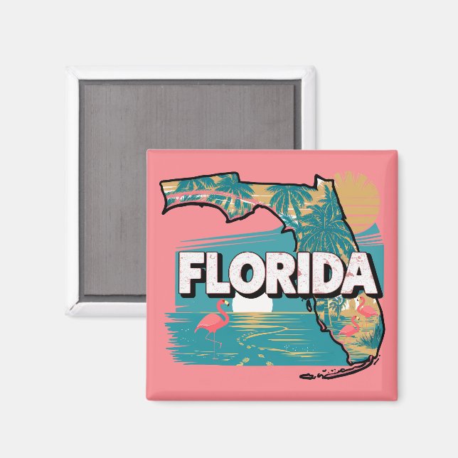 Retro Florida Silhouette Magnet (Front/Back)