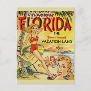 Retro Florida Vacation vykort