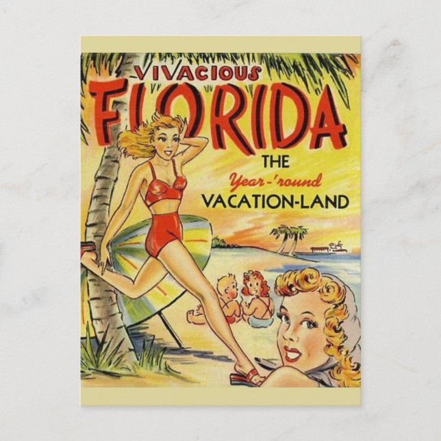 Retro Florida Vacation vykort (Framsida)