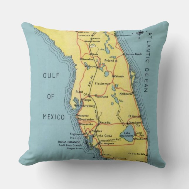 Retro Floridas vykortskudde Kudde (Framsida)