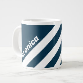 Retro flotta tre ränder med namn jumbo mugg