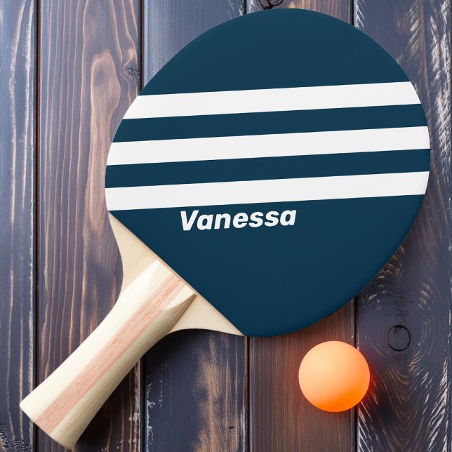 Retro flotta tre ränder med namn pingisracket (Skapare uppladdad)