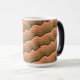 Retro Flow Ceramic Mugg | Earthy Vågigt Mönster