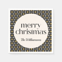 Retro Flower Black Guld Helgdag-Anpassningsbar