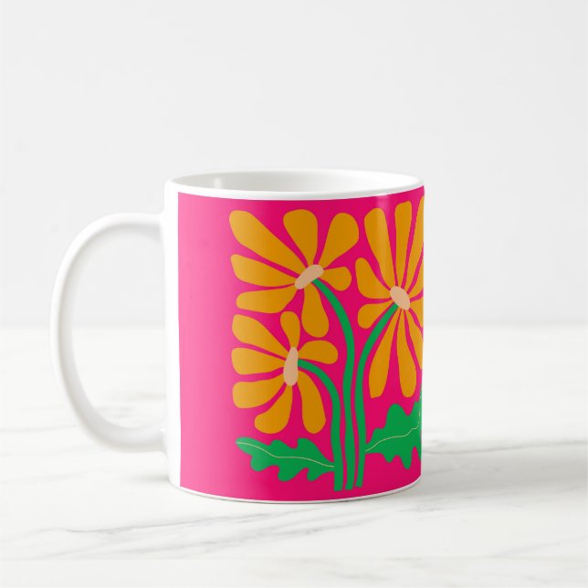 Retro Flower Colorful Mugg (Vänster)
