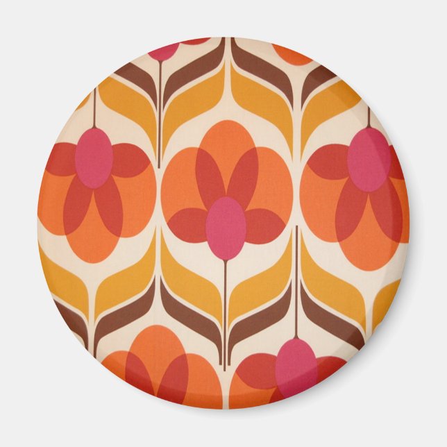 Retro Flower Design Magnet (Framsidan)