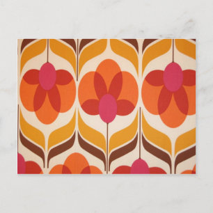 Retro Flower Design Vykort