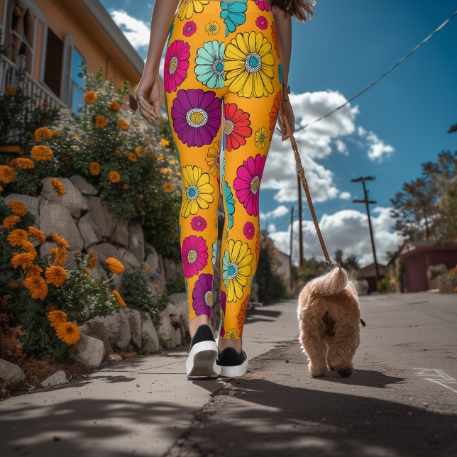 Retro Flower-effekt Leggings (Skapare uppladdad)
