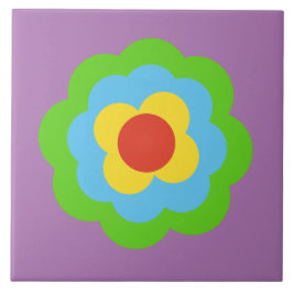 Retro Flower Flowers Blumen Muster 70er 70ies 70s Kakelplatta