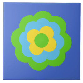Retro Flower Flowers Blumen Muster 70er 70ies 70s Kakelplatta