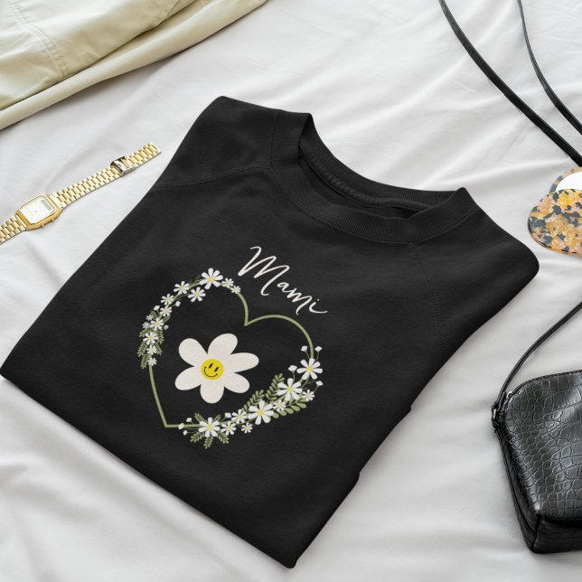 Retro Flower Heart Lycklig Ansikte, Spain Mami, Ma T Shirt (Skapare uppladdad)