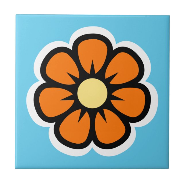 Retro Flower Kakelplatta (Framsidan)