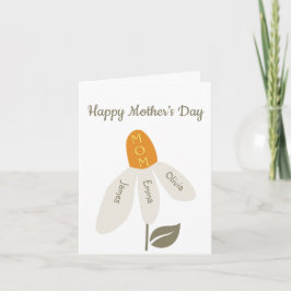 Retro Flower Mamma,Kids Namn,mor,Anpassningsbar Pe Helgkort