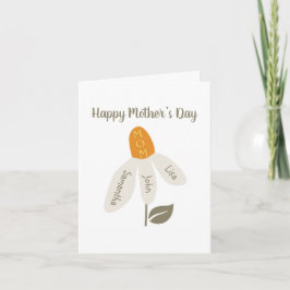 Retro Flower Mamma,Kids Namn,mor,Anpassningsbar Pe Helgkort
