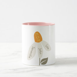 Retro Flower Mamma,Kids Namn,mor,Anpassningsbar Pe Mugg