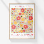 Retro Flower Market Amsterdam Red Gula blommor Poster<br><div class="desc">Inför en liten nederländsk elegans till din dekoration med "Retro Flower Market Amsterdam Red Gula blommor Poster". Denna vackra poster har en förfinad utformning med "Flower Market" och "Amsterdam" i vintage-inspirerad typografi. Bilderna visar en vacker mängd mörk rosa eller röd, pastelliserad gult och grädda elfenbensblommor mot en varm, sandbeige bakgrund....</div>