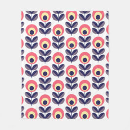 Retro Flower Mönster Fleecefilt