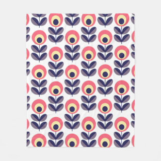 Retro Flower Mönster Fleecefilt
