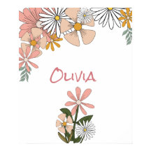 Retro Flower Poster för flickrum