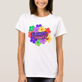 Retro Flower Power 60-70-tals Blommig Slogan T-Shi T Shirt