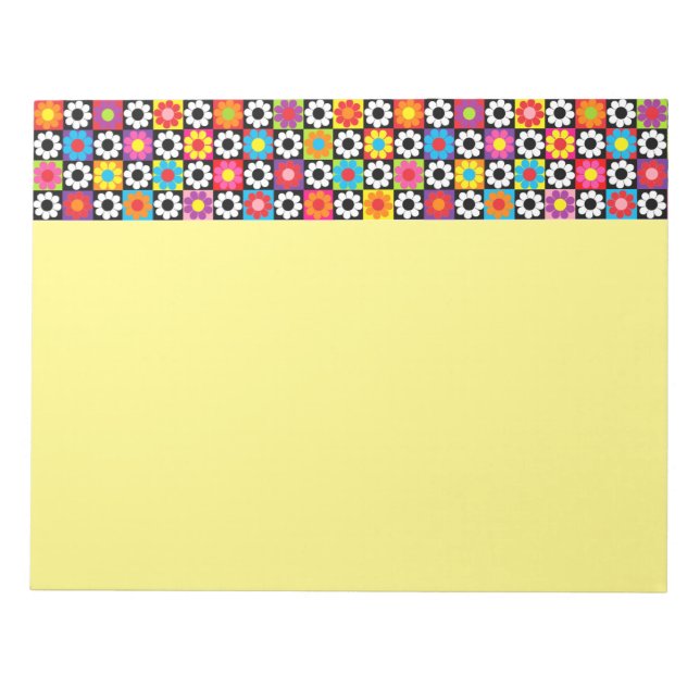 Retro Flower Power Anteckningsblock (Framsida)