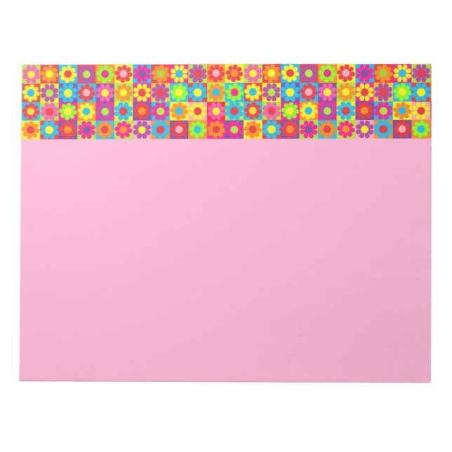Retro Flower Power Anteckningsblock (Framsida)
