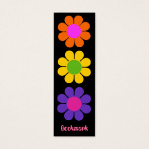 Retro Flower Power Bookmark Litet Visitkort