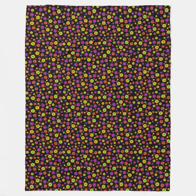 Retro Flower Power Fleecefilt (Framsidan)