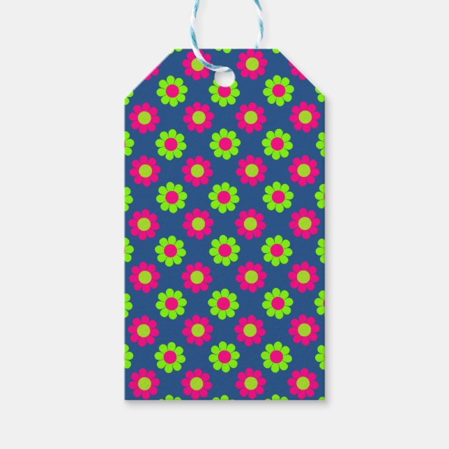 Retro Flower Power Presentetikett (Framsidan)