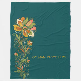 Retro Flower Power Rankor Kant 1 + din text Fleecefilt