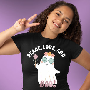 Retro Flower Power Spöke Halloween T Shirt