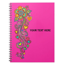 Retro Flower Power Tentakler Kant 18 + din text Anteckningsbok