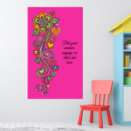 Retro Flower Power Tentakler Kant 18 + din text Poster