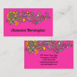 Retro Flower Power Tentakler Kant 18 + din text Visitkort