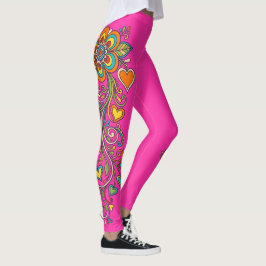 Retro Flower Power Tentakler Kant 18 Leggings