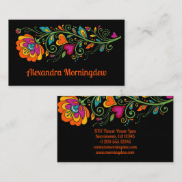 Retro Flower Power Tentakler Kant 19 + din text Visitkort