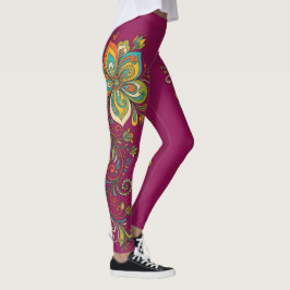 Retro Flower Power Tentakler Kant 2 Leggings