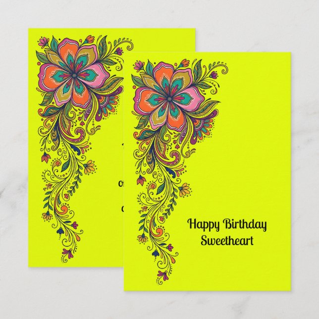 Retro Flower Power Tentakler Kant 6 + din text (Fram/baksida)