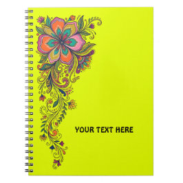 Retro Flower Power Tentakler Kant 6 + din text Anteckningsbok