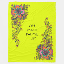 Retro Flower Power Tentakler Kant 6 + din text Fleecefilt