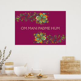 Retro Flower Power Tentakler Ram 2 + din text Poster